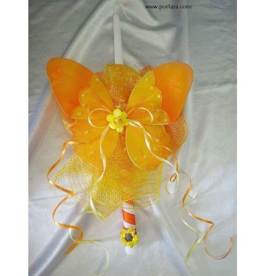  Orange Butterfly Easter Candle - Lambatha